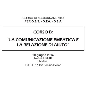 CORSO AGGIORNAMENTO PER O.S.S. – O.T.A. – O.S.A.