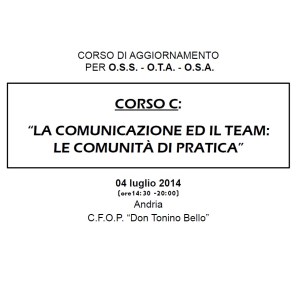 CORSO AGGIORNAMENTO PER O.S.S. – O.T.A. – O.S.A.